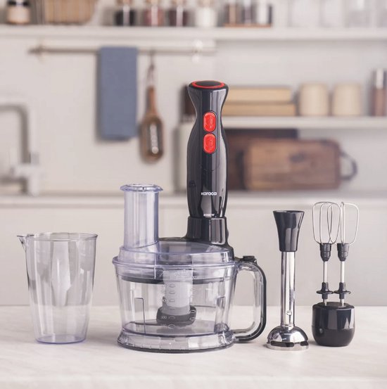 KARACA Karaca Pro-Multimax 6-in-1 Keukenmachine 2000W - Hakmolen, Blender en Mixer - 1,5L - Zwart