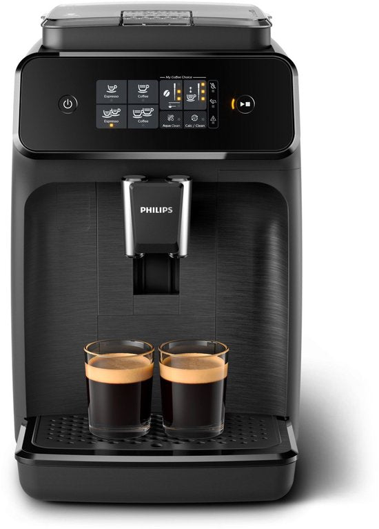 Philips series 1200 - Volautomatische Espressomachine - Keramische molen - AquaClean - 15 Bar - 1,8 L inhoud - Koffiemachine met bonen - Mat Zwart - EP1200/00