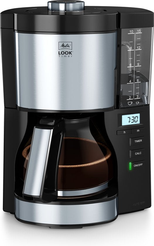 Melitta Look Timer koffiezetapparaat 1025-08 zwart(Zwart/RVS)