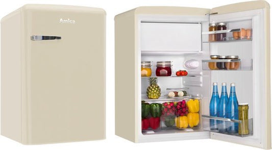 Amica Retro - Tafelmodel Koelkast met vriesvak *** AR1112C - Crèmekleur ( Beige )(Crèmekleur ( Beige ))