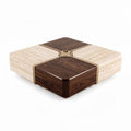 Salontafel van hout en steen met afmetingen 20 x 20 x 5cm
