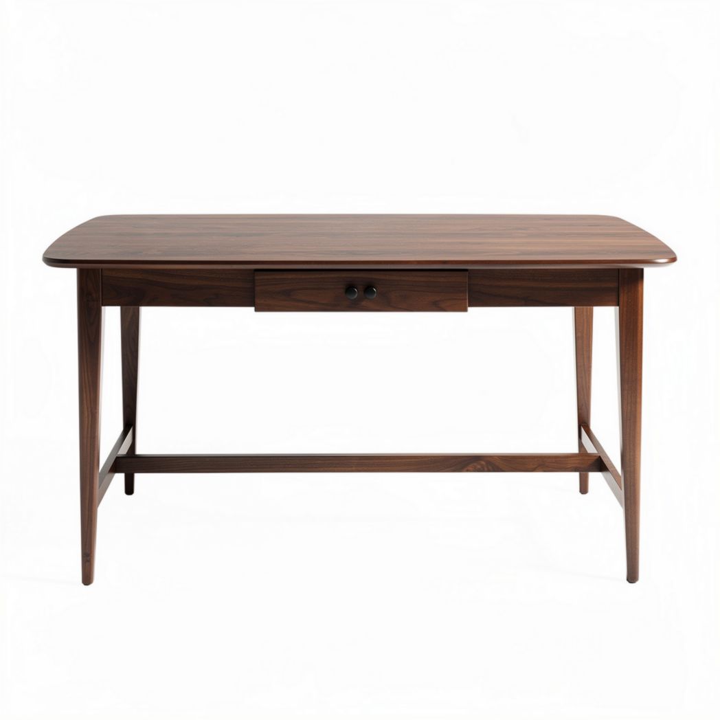 Eiken bureau met lade afmetingen 120 x 60 x 75cm donkerbruin