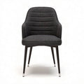 Stoel met stoffen bekleding en metalen ondersteuning 45 x 50 x 85cm grijs