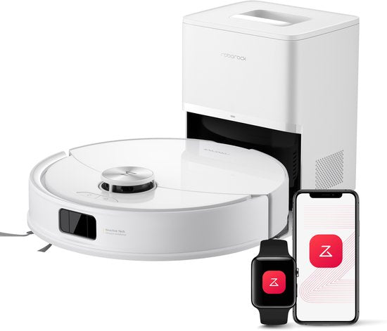 Roborock Q10 S5+ Robotstofzuiger en Dweil met Zelflediging– Zuigkracht van 10000 Pa–Vibrerende dweilpads– Handsfree Reinigen tot 7 Weken– Dubbel Anti-klitontwerp– Automatisch dweilen– Obstakelvermijding–Wit– S8 Plus Upgrade(Wit/Roborock Q10 S5+)
