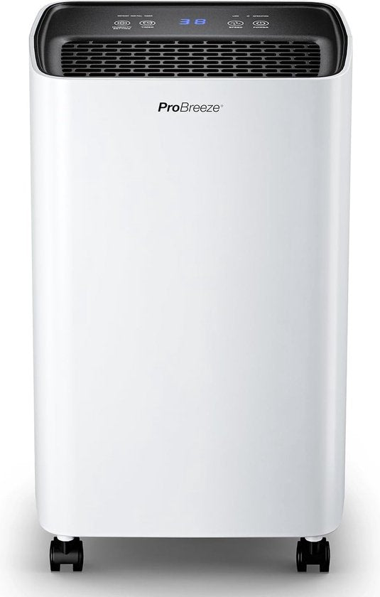 Pro Breeze 12L/dag Luchtontvochtiger – D-27 – Vochtigheidsweergave, 3 Standen, 2L Tank en Timer – Verwijderd Schimmel, Damp en Vocht - Dehumidifier voor Thuis, Garage en Kelder(12 l)