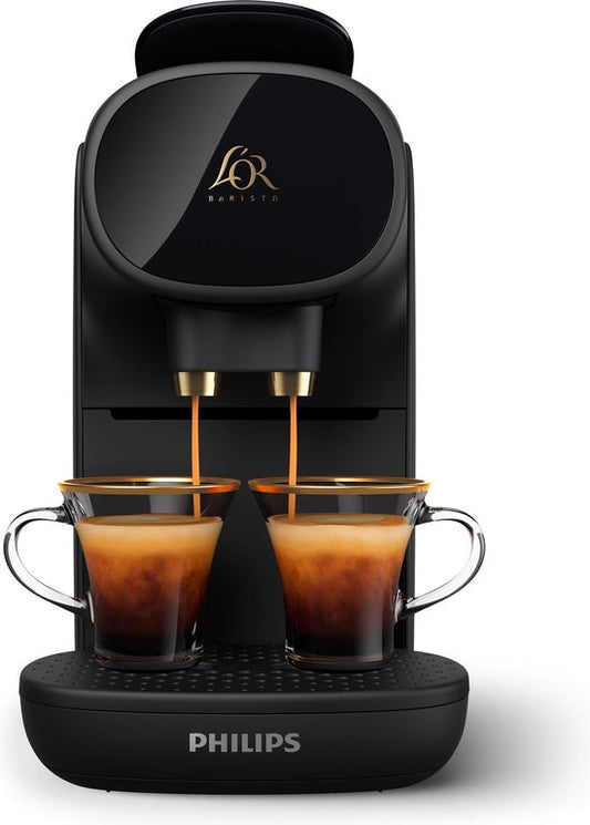 Philips L'OR Barista Sublime Koffiezetapparaat LM9012/60 - Geschikt voor Capsules - Koffiecupmachine en 9 Espresso en Barista Capsules - Zwart(Zwart)