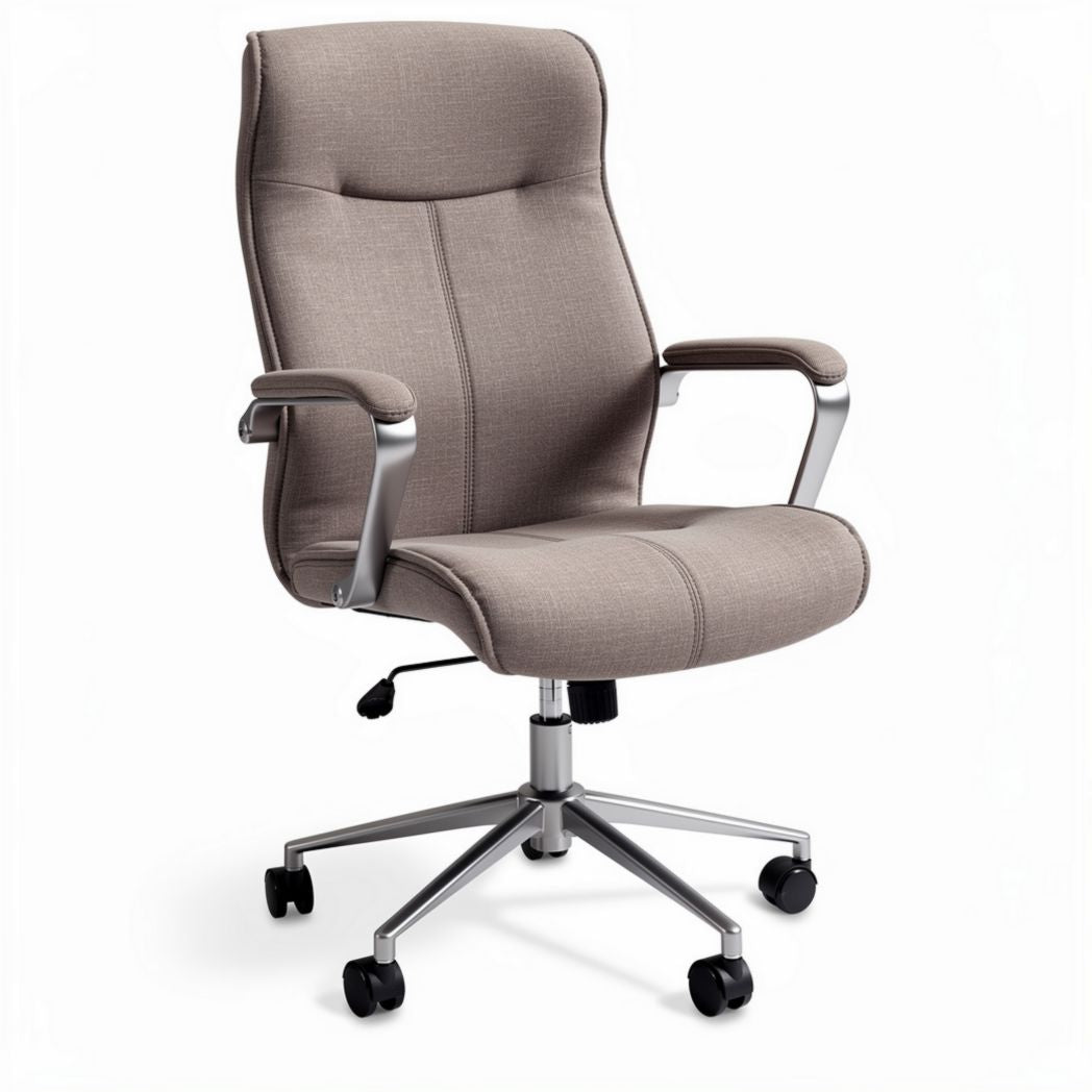 Ergonomische bureaustoel van stof in grijs met metalen onderstel en wielen 60 x 60 x 100cm
