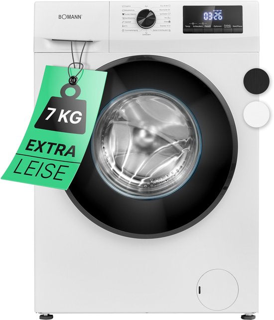 Bomann WA 7175 W Wasmachine - 7KG - 1400 toeren - 15 programma's - Stoomfunctie - Energieklasse A - 10 jaar motorgarantie
