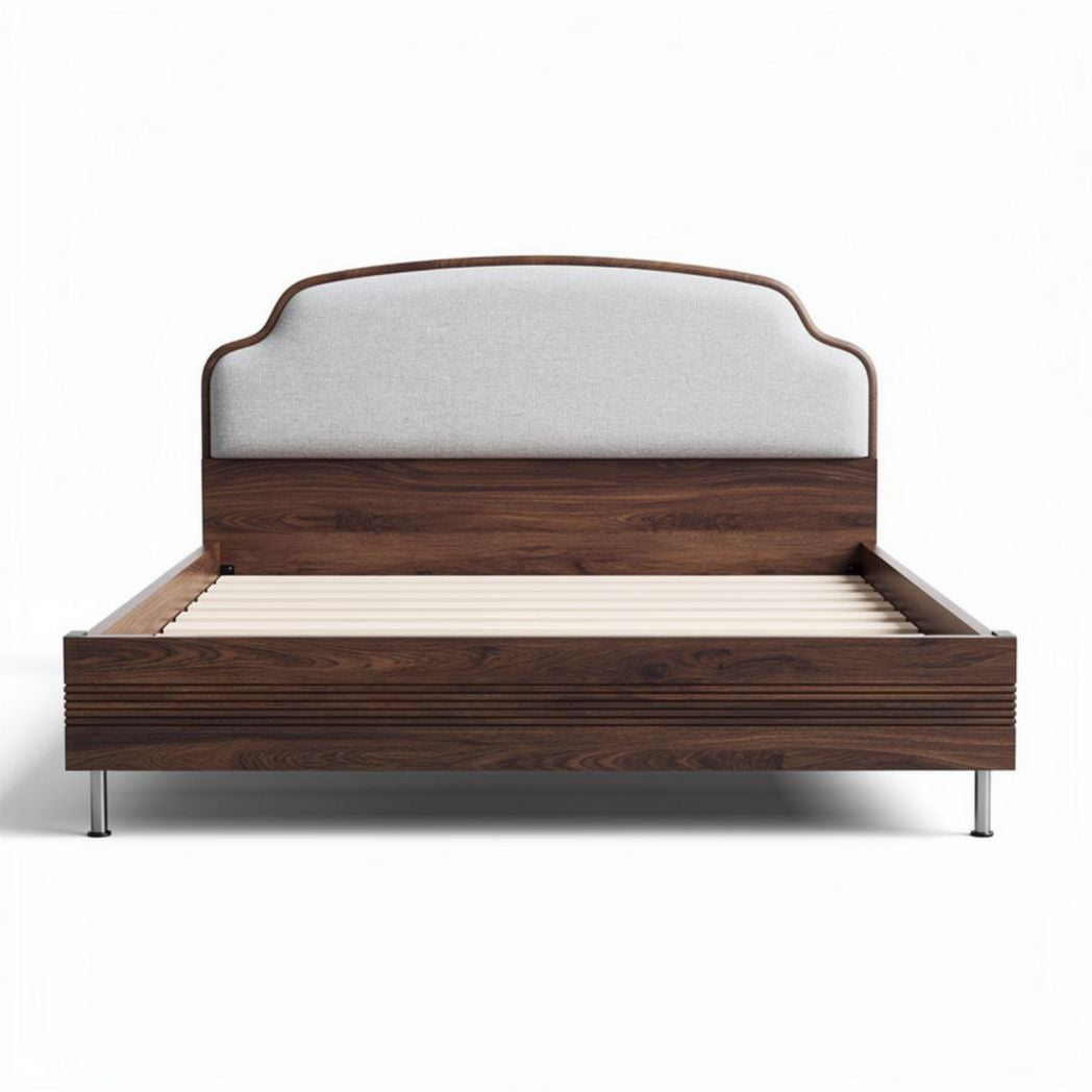 Houten bed met opbergruimte 200 x 160 x 50 cm in natuurlijk eikenhout