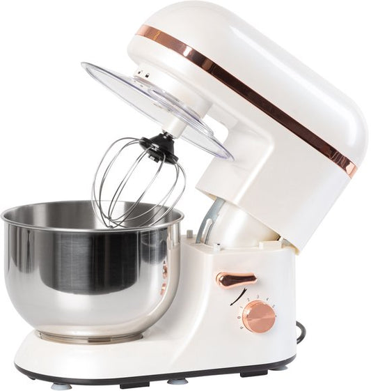 Klarstein Keukenmachine, Kneedmachine met 5 L Kom, 2000 W Professionele Keukenmachine met Deeghaak en Garde, Universele Keukenmachine met 6 Snelheden, Deegmachine voor Mixen, Kneden en Kloppen,2L 1800W - voor Keuken - Zilver(Wit)