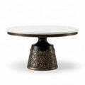 Marmeren salontafel met metalen voet 80 x 80 x 40cm