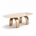 Salontafel van marmer met gouden poten 120 x 60 x 40cm