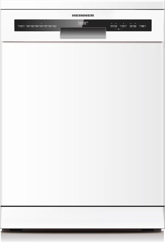 Heinner Vrijstaande Vaatwasser 60 cm – 14 Couverts – Auto Open Droogsysteem – Hygiëne 70°C – Extra Droog – 7 Programma's – AquaStop – Digitaal Display – 49 dB – 5 Jaar Garantie(Wit)