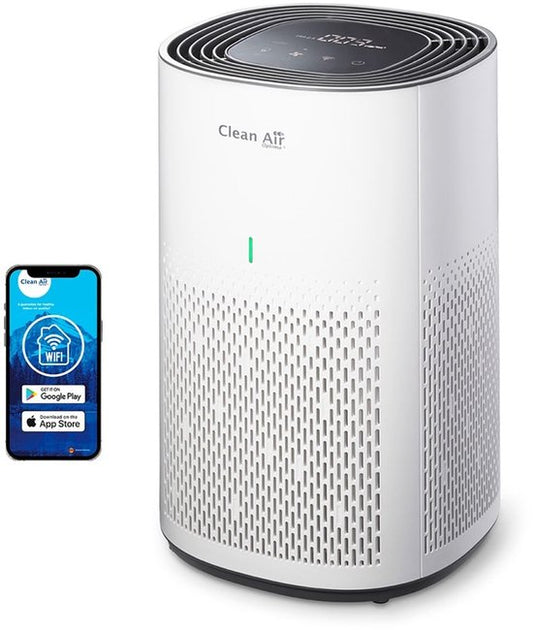Clean Air Optima® CA-505 Smart - Intelligente HEPA Ionisator Luchtreiniger - 360° Airflow - Extreem stil met sleepmode!(250)