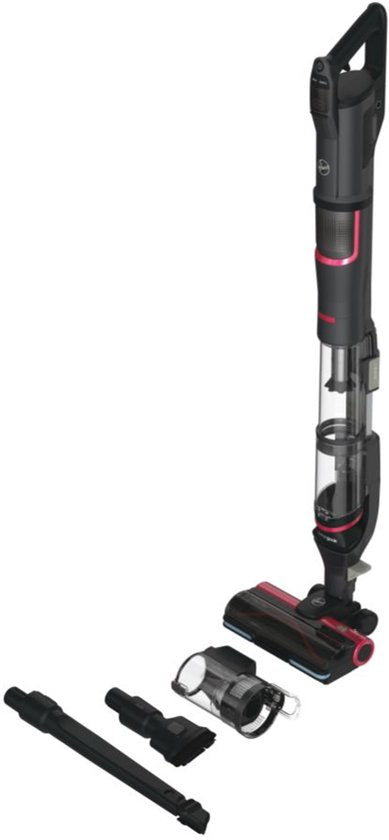 Hoover Steelstofzuiger HFX10H 011 - 2-in-1 functie; stofzuiger en kruimeldief - Krachtige Draadloze Stofzuiger - Zakloos - HEPA-filter - LED verlichting - Inclusief opzetstukken - ANTI-TWIST - Titanium - 1,2L - 365W - 10 jaar garantie op onderdelen