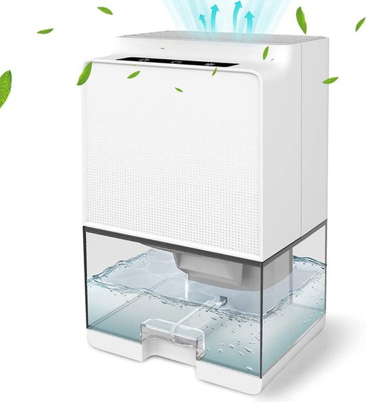 Merkloos / Sans marque Huis Ontvochtiger - Ontvochtiger - 1000ML - Elektrische LED - Vochtabsorberend - Draagbaar en Stil voor Slaapkamer - Badkamer - Automatische Ontdooiing/Uitschakeling - Tegen Schimmel en Vocht - Garage - Kast