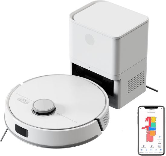 LIECTROUX Liectroux M70 Pro 3-in-1 Robotstofzuiger met automatische leegstation, LiDAR-navigatie en 6500 Pa zuigkracht – Wit